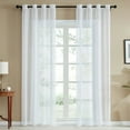 thumbnail image 3 of JCDY 2 Panels Solid Color White Sheer Curtains 63-108 inches Length for Bedroom Study Room Kitchen Living Room Grommet Yarn Window Drapes,Transparent Light Weight Soft Window Treatment Curtains, 3 of 9