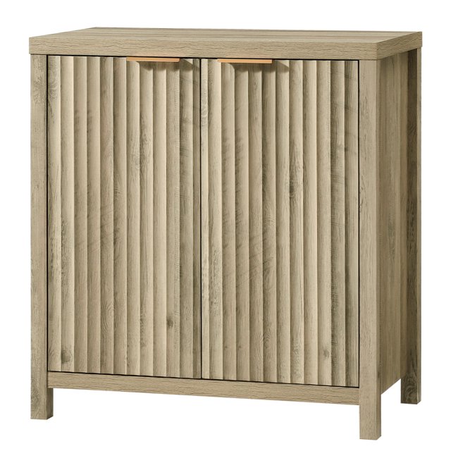 OAKHAM Buffet Bahut Cannelé avec Tablettes Ajustables, Crédence Console d'Accent Moderne, Chêne Ask Ensoleillé