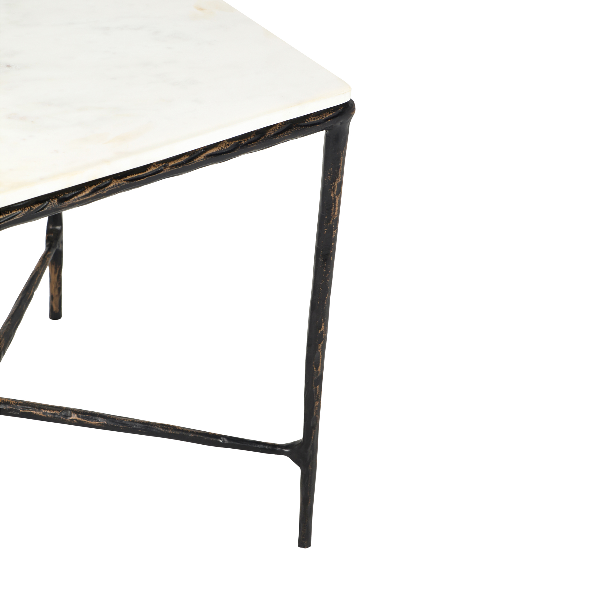 Ox Bay Annabelle Industrial Aluminum Hand Made Indoor Square Side Table, Bronze, 22" W x 22" D x 22" H