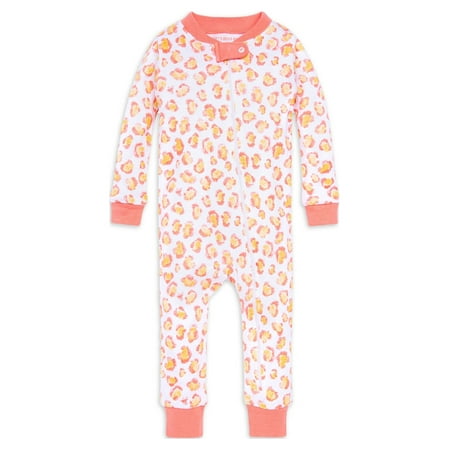Burt's Bees Baby Organic Baby Girl Snug Fit Cotton One Piece Sleeper Footed Pajamas