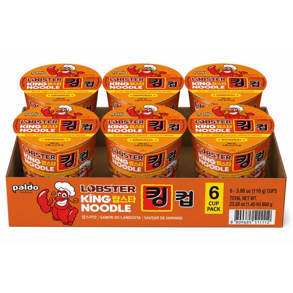 Paldo Lobster King Noodle Original Flavor 6-Count 3.88 oz Cups
