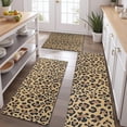 thumbnail image 2 of Brown and Black Leopard Print Kitchen Rugs Sets Of 3,Kitchen Runner Rugs Non Skid Washable,Decorative Kitchen Floor Mats for Kitchen,Sink,Laundry,17"x30"+ 17"x47" + 17"x59", 2 of 6