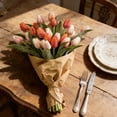 thumbnail image 4 of Plastic Simulated Artificial Tulips Bouquet Home Decoration With Green Plants Table Wedding Decoration 22 Piece Combination Set 15.35 Inches, 4 of 9