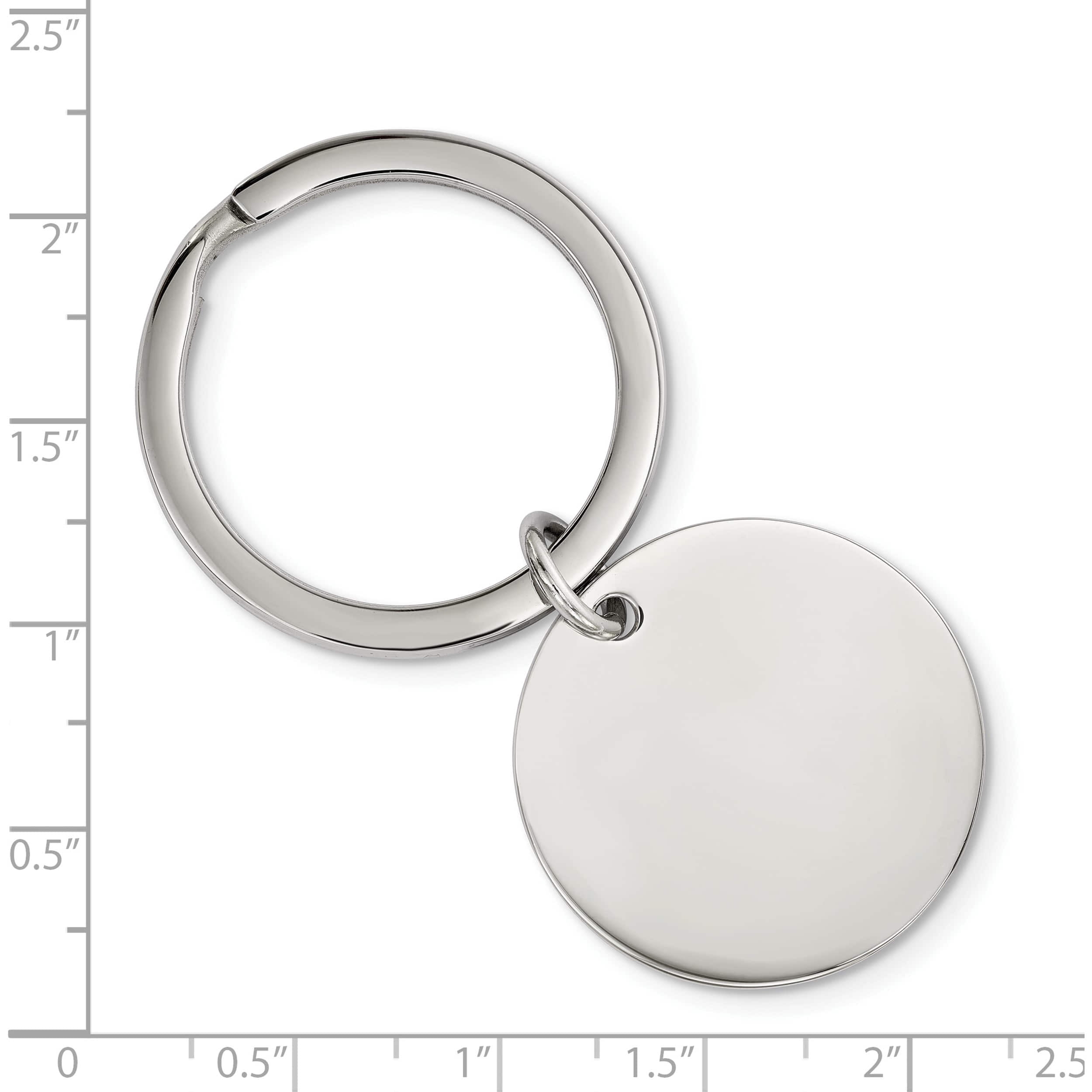 Stainless Steel Brushed And Polished 1.85mm Reversible Circle Key Ring (94 X 29.5) Made In China srk153