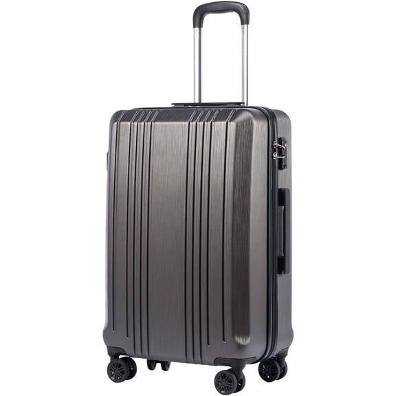Expandable Hardshell Spinner Suitcase with TSA Lock, 28-Inch Checked Luggage (Grey)