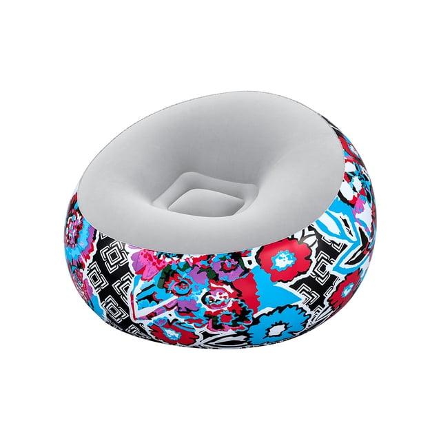 Sillón Inflable Bestway Puff Aterciopelada Diseño Floral Multicolor