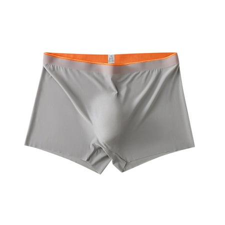 Summer Savings Clearance 2025  Mens Boxer Briefs  Men s Ice Silk Underwear Seamless Boxer Briefs with Pouch Moisture-Wicking Breathable Cool Boxers L-4XL
