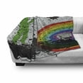 thumbnail image 3 of Urban Graffiti Soft Flannel Fleece Throw Blanket, Rainbow Contoured Bulls Eye Pattern with a Green Man Silhouette Splashes, Cozy Plush for Indoor and Outdoor Use, 50" x 70", Multicolor, by Ambesonne, 3 of 6