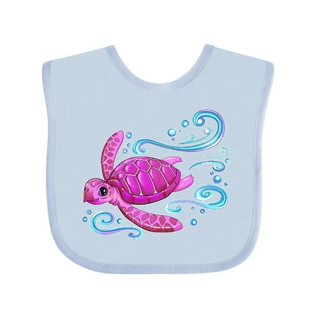 

Inktastic Cute Pink Sea Turtle Gift Baby Boy or Baby Girl Bib