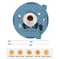 thumbnail image 6 of 13 Inch Round Placemats Set of 4, Christmas Gnomes Non Slip Heat Insulation PP Table Mats, Winter Xmas Snowflakes Textured Blue Washable Place Mats for Kitchen Dining Party Table Decor, 6 of 7