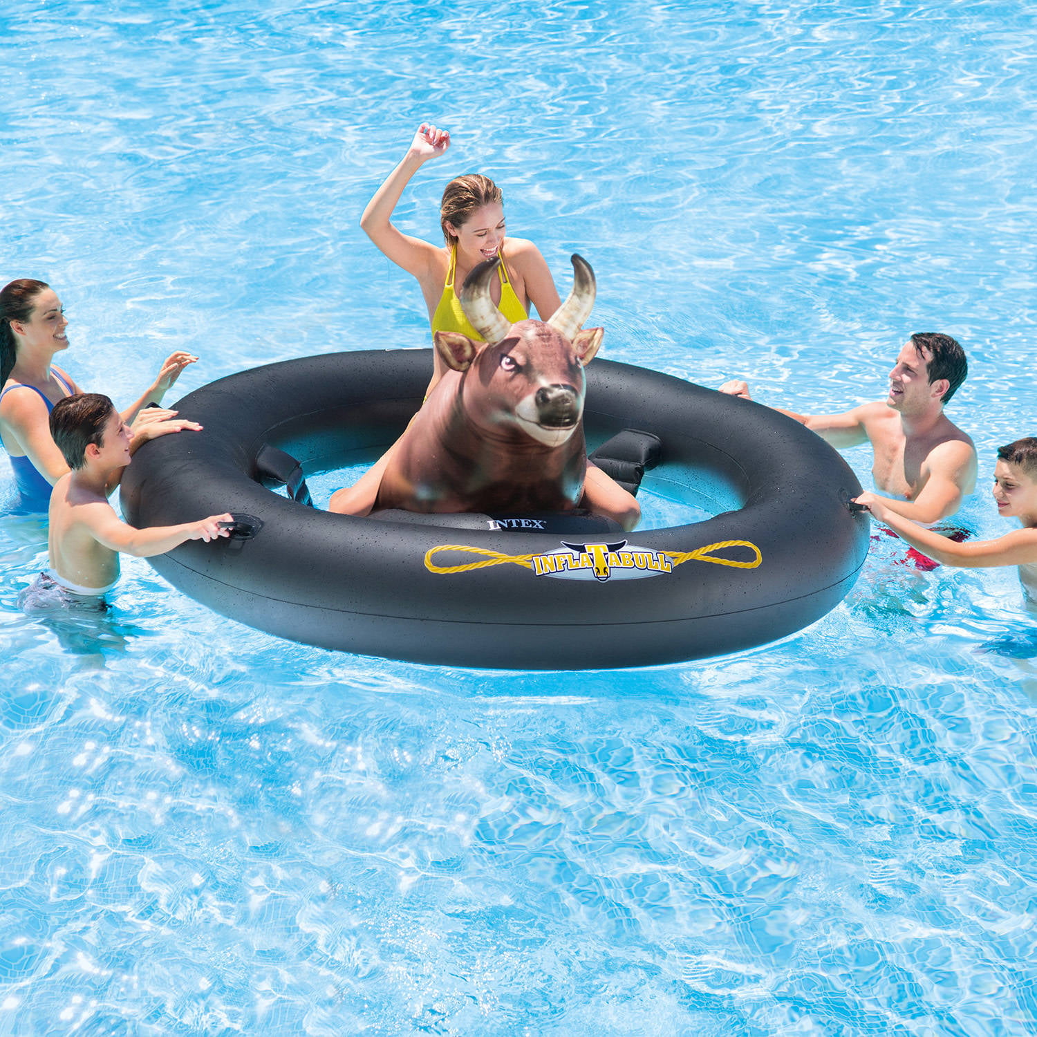 Open Box Details about   Intex PBR Inflatabull Bull-Riding Giant Inflatable Pool Lake Float 