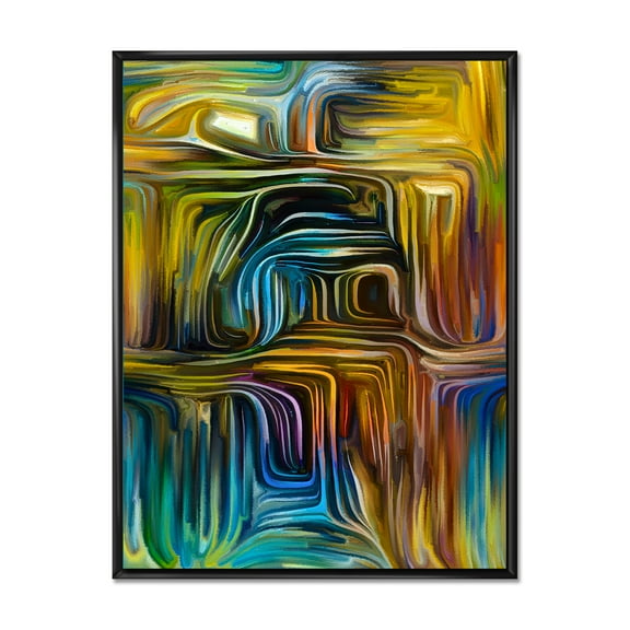 Designart 'Colour Spiral Fusion IV' Modern Framed Canvas Wall Art Print