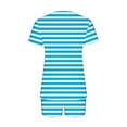 thumbnail image 4 of LYXSSBYX Pajamas for Women Set 2PC Women's Fashion Striped Casual Home Two-piece V-neck Top with Pocket Shorts Set, 4 of 6