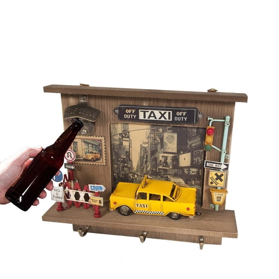 Vintage New York City Checker Taxi Shadow Box