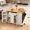 47.6"White+Trash Storage Cabinet, variant on Kitchen Island, Lofka 41.7" W Kitchen Island with Storage, Rolling Island Table with Drop Leaf, Adjustable Shelf, Spice/Towel Rack, White