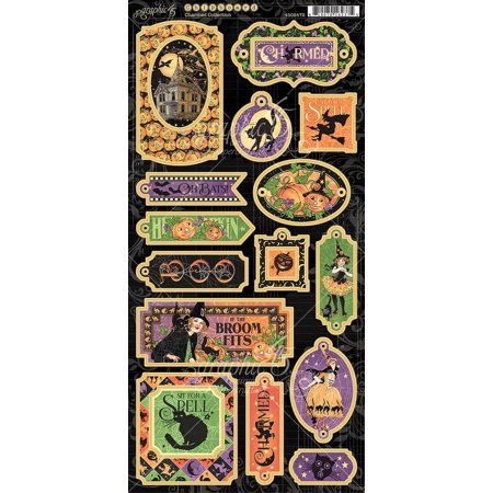 UPC: 0810070162375 | Charmed Chipboard Die-Cuts 6 X12  Sheet-