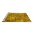 thumbnail image 2 of Ahgly Company Machine Washable Indoor Rectangle Patchwork Yellow Transitional Area Rugs, 8' x 12', 2 of 4