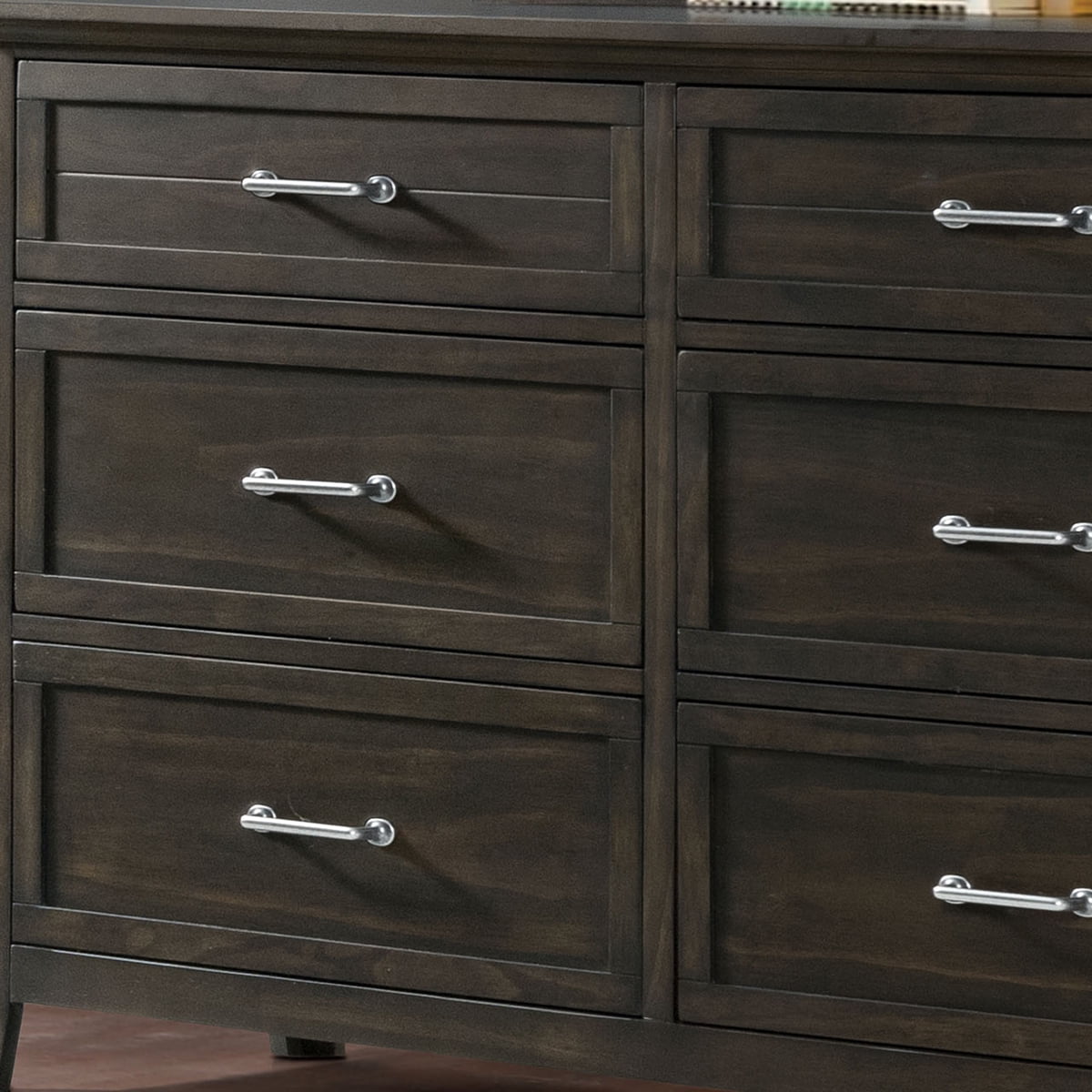 Furniture of America Cisco 6-Drawer Wood Walnut Dresser