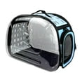 thumbnail image 3 of Jaula transportadora para perros y gatos, bolsa para mascotas, plegable, con correa para el hombro, bolsa de transporte transpirable, bolsa de hombro azul, 3 of 8