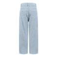 thumbnail image 7 of 29" Inseam High Rise Straight Leg Jeans for Women Stretchy Baggy Comfy Work Pants Business Casual Dressy Denim Trousers Pants Light Blue 5XL, 7 of 7