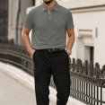 thumbnail image 2 of Yifymode Polo Shirts for Men Short Sleeve Ice Silk Mesh Collared Golf Polos, Stretchy Breathable Polo Shirts For Beer Belly Summer Daily Mens Tops, 2 of 7