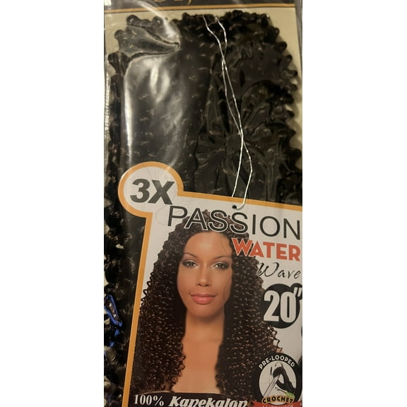 3X Paasion Water Wave Crochet Hair 100% KaneKalon 20” inch -Color #1B
