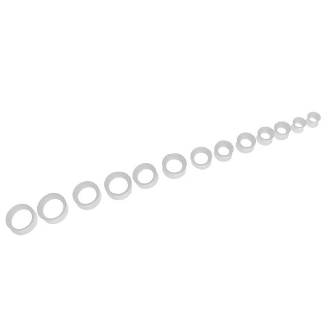 7 pares de dilatadores de oreja de silicona, joyería corporal delgada, túneles de doble acampanado Blanco