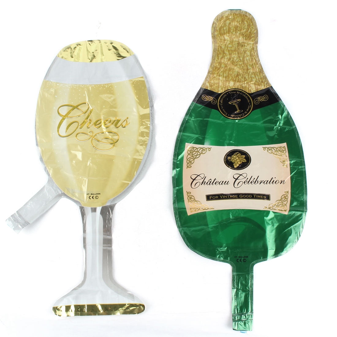Bar Decoration Foil Kit Champagne Bottle Wine Glass Shaped Balloons 2 in 1