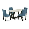 thumbnail image 6 of East West Furniture V626FL121-5 5-Piece Stylish Dinette Set an Excellent Linen White dining table Top and 4 Excellent Linen Fabric Dining Chairs with Nail Heads and Stylish Chair Back, Wire..., 6 of 10