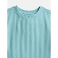 thumbnail image 2 of Wonder Nation Girls' Ribbed Knit Top with Short Sleeves, Sizes 4-18 & Plus, 2 of 3