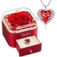thumbnail image 1 of Collar de regalo NEWNOVE con rosas rojas preservadas con alas de ángel, 1 of 8