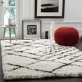 thumbnail image 5 of SAFAVIEH Toronto Miah Abstract Polyester Shag Area Rug, Ivory/Dark Grey, 8' x 10', 5 of 5