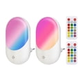 thumbnail image 1 of Paquete de 2 luces de enchufe RGB de 16 colores con enchufe de control remoto en la pared Luz de noc CACAGOO 2 piezas, 1 of 7