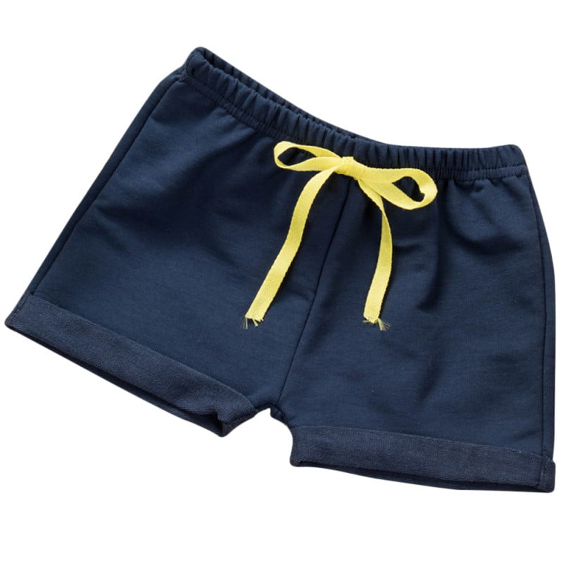 Baby Shorts Kids Boy Girl Pull-on Sports Pants Elastic Waist Summer Toddler Short Pants Yellow 100cm 