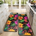thumbnail image 4 of Kitchen Rugs Sets Of 2,Pioneer Flower Floral Print Pattern Anti Fatigue Kitchen Mat Rugs Non Slip Washable,Decorative Kitchen Floor Mats for Kitchen,Sink,Laundry,17"x47"+17"x47", 4 of 5