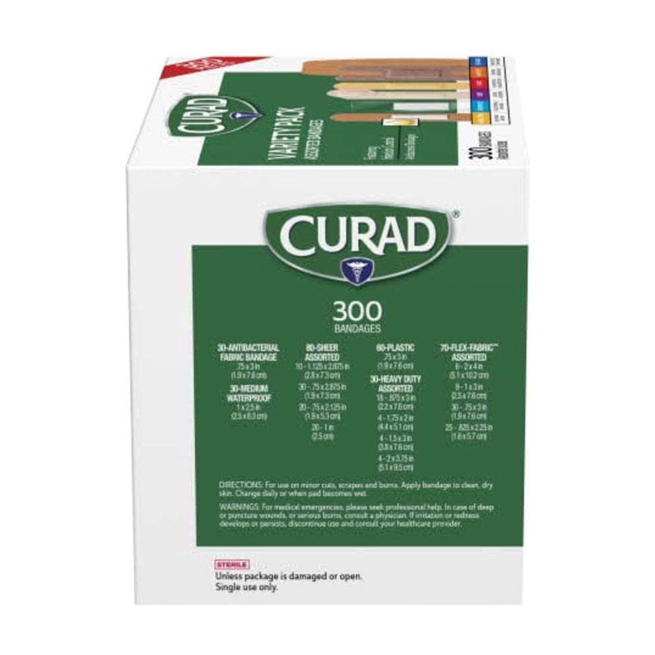 Curad Variety Pack Flexible Waterproof Antibacterial Bandages 300 Count photo 4