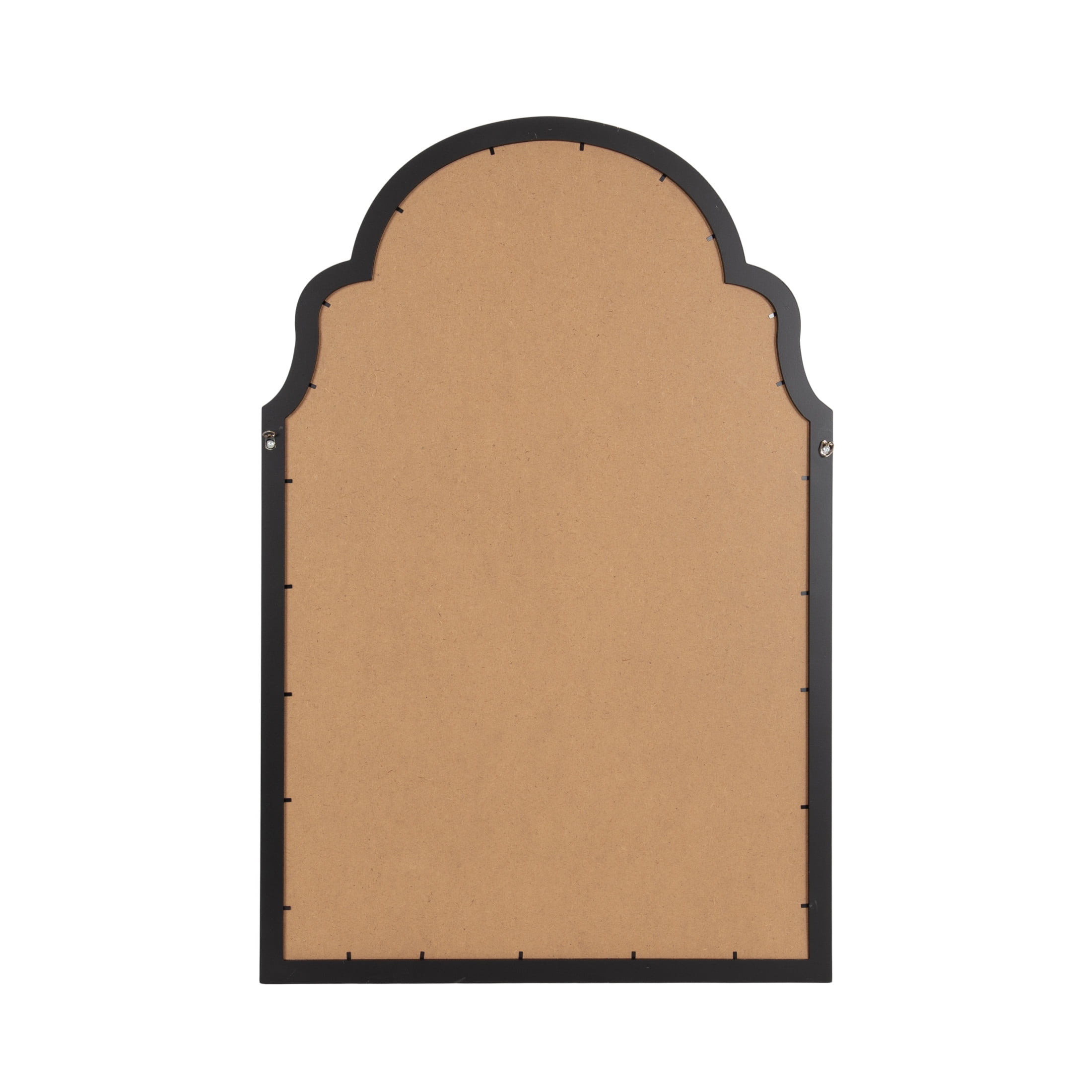 Kate and Laurel Holbrook Glam Framed Moroccan Arch Fabric Pinboard, 24 x 36, Black, Decorative Modern Scallop Arched Bulletin Board for Use as Vision Board or Wall Organization