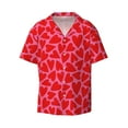 thumbnail image 5 of Picia Red Love Heart Men's Linen Shirts Short Sleeve Cuban Beach Shirts Casual Shirts Button Down Shirt for Men Beach Summer Wedding Shirt-4X-Large, 5 of 7