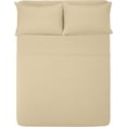 thumbnail image 1 of Juego de Sábana Matrimonial de Microfibra 1800 grabada a Rayas, Extra Suave, fácil de Lavar, Bed Sheets, 1 of 2