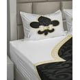 thumbnail image 2 of Ambesonne Vintage Fitted & Top Sheet Set with Shams, Lily of France, Yellow Black White, 2 of 4