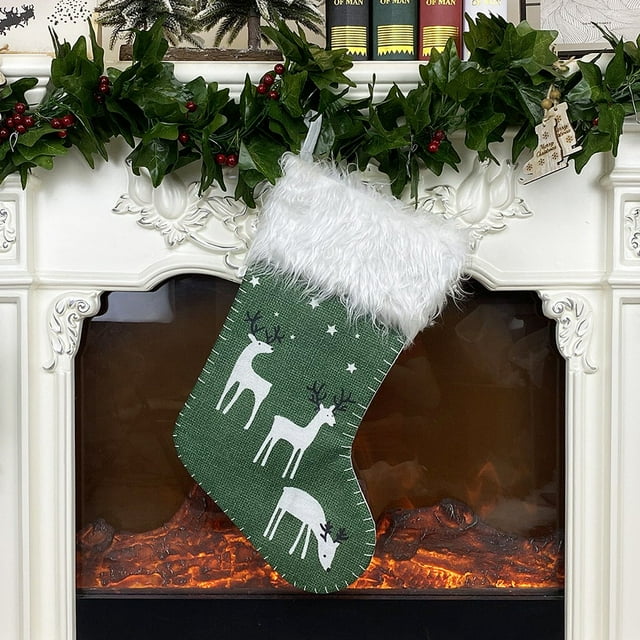 Xihbxyly Calcetín Navideño con Diseño Festivo de Papá Noel y Muñeco de Nieve, Colores Brillantes, Decoración Acogedora para El Hogar, Perfecto para Las Fiestas, 45 Cm de Altura, Artesanía de Alta Cal