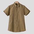 thumbnail image 3 of LYXSSBYX Mens Shirts Short Sleeve Button Down Men's Summer Casual Slim Short Sleeve Pockets Shirts Top Beach Blouse, 3 of 7