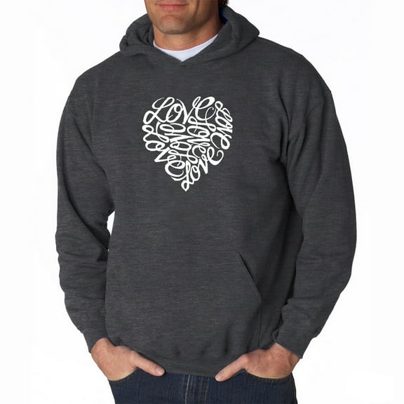 LA Pop Art Men's Word Art Hooded Sweatshirt - LOVE