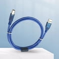 thumbnail image 4 of USB Cable 1.5m Stable Transmission Transparent Blue Copper USB 2.0 A to B Male Printer Data Cord for Office, 4 of 8