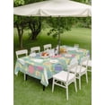 thumbnail image 3 of Easter Bunny Outdoor Tablecloth - 60x120 Inch Rectangle Dining Table Cover, Colorful Eggs Spring Leaves Daisy Yellow Green Check Waterproof Outdoor Table Cloth with Umbrella Hole & Zipper for Patio, 3 of 7