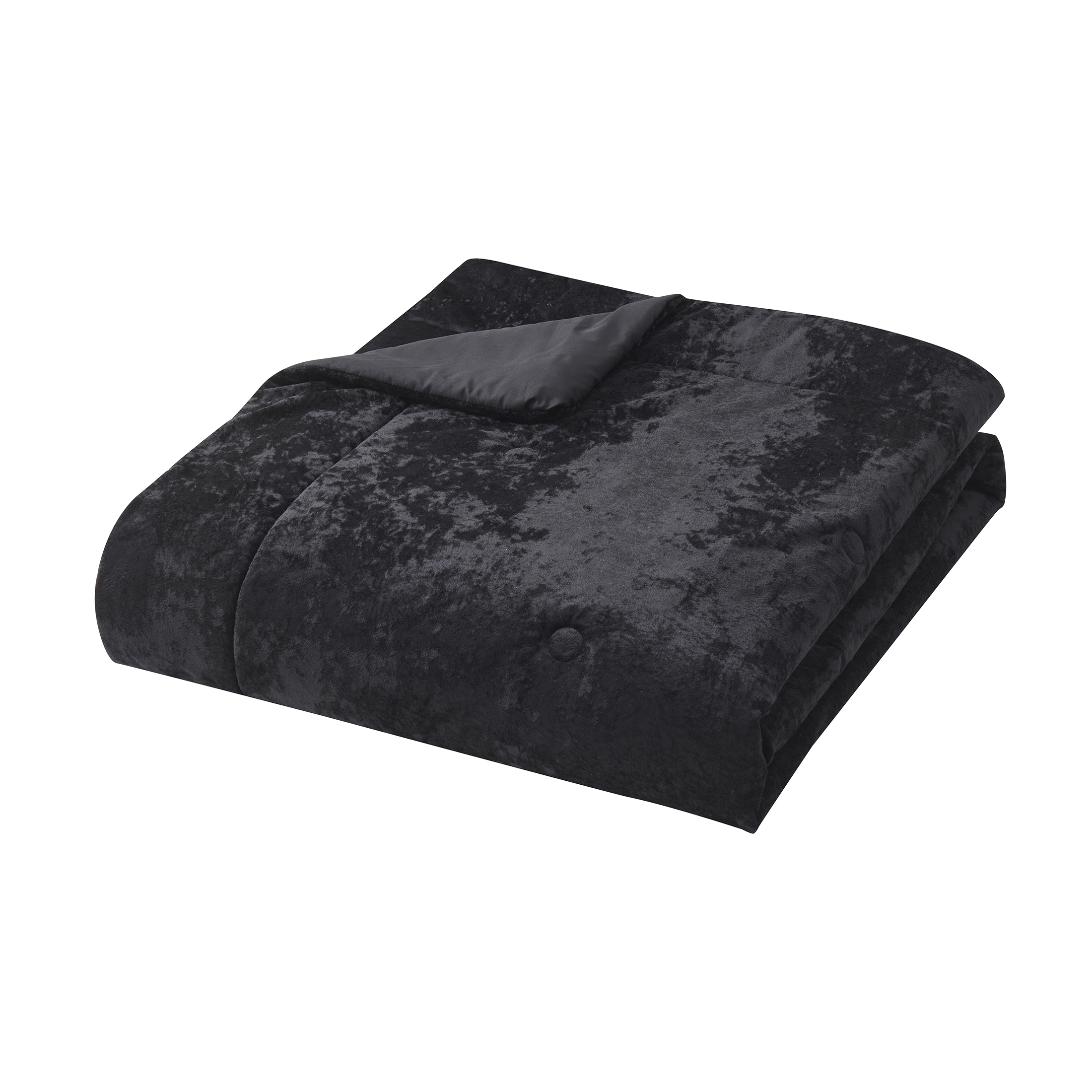 Mainstays Black Velvet 10 Piece Bed in a Bag Comforter Set with Sheets & Eye Mask, Queen