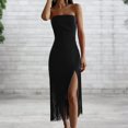 thumbnail image 4 of Robe Tube Sexy pour Femmes avec Franges Robe Cocktail Fendue Unie Vestidos de Soirée, 4 of 9