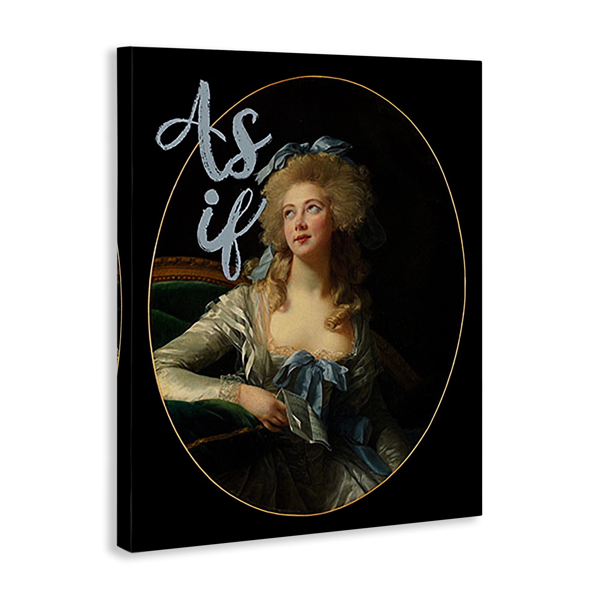 Stupell Industries As If Classical Portrait Novelty & Humor Painting Wrapped Canvas Art Print Wall Art, 36 x 48