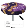 thumbnail image 4 of Naloa Purple Gold Marble Swirls Round Bar Stool Cushion Cover 12-14 inch, Fits Kitchen, Office, Restaurant Chairs - {sizeName}13 inch, 4 of 7