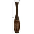 thumbnail image 4 of DecMode Brown Faux Seagrass Tall Woven Floor Decorative Vase with Dark Brown Wrapped Neck, 12" x 12" x 48", 4 of 14
